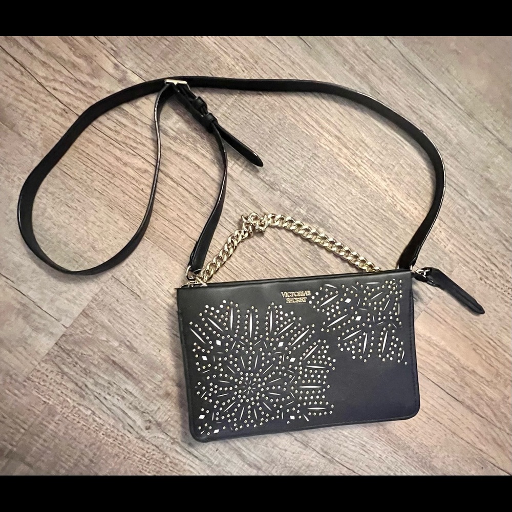 Victoria Secret Black Gold Stud Crossbody